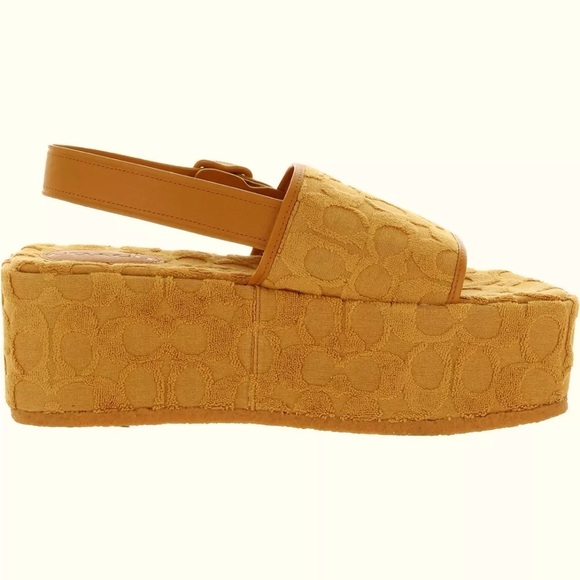 Coach Womens Noelle yellow Platform Sandals Shoes 9.5 Medium - Picture 3 of 3